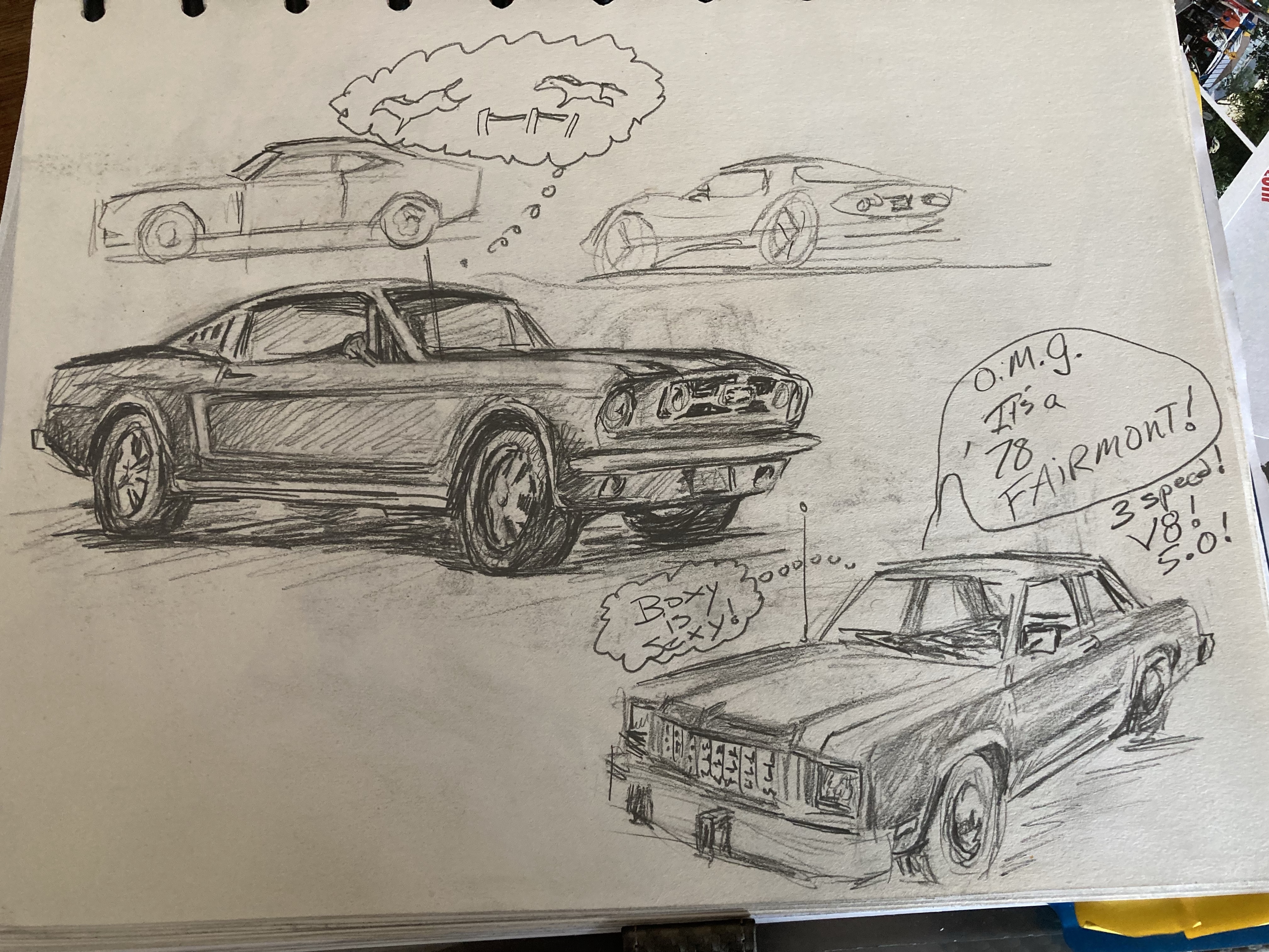Random Sketch: Mustang, Fairmont, others